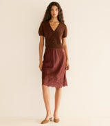 ARELLA CASHMERE CARDIGAN -- DARK UMBER
