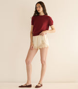 COLOMBE CASHMERE TOP -- MALBEC
