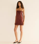 ELVINA DRESS -- CAFE BRUN